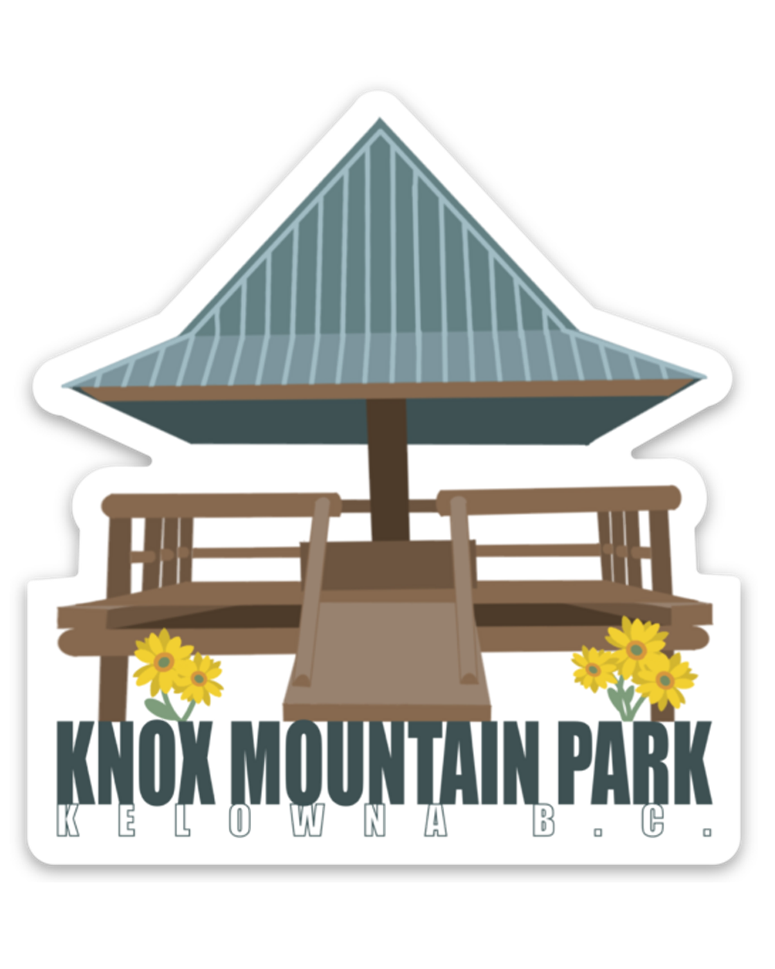 'Knox Mountain Park' Gazebo Vinyl Sticker