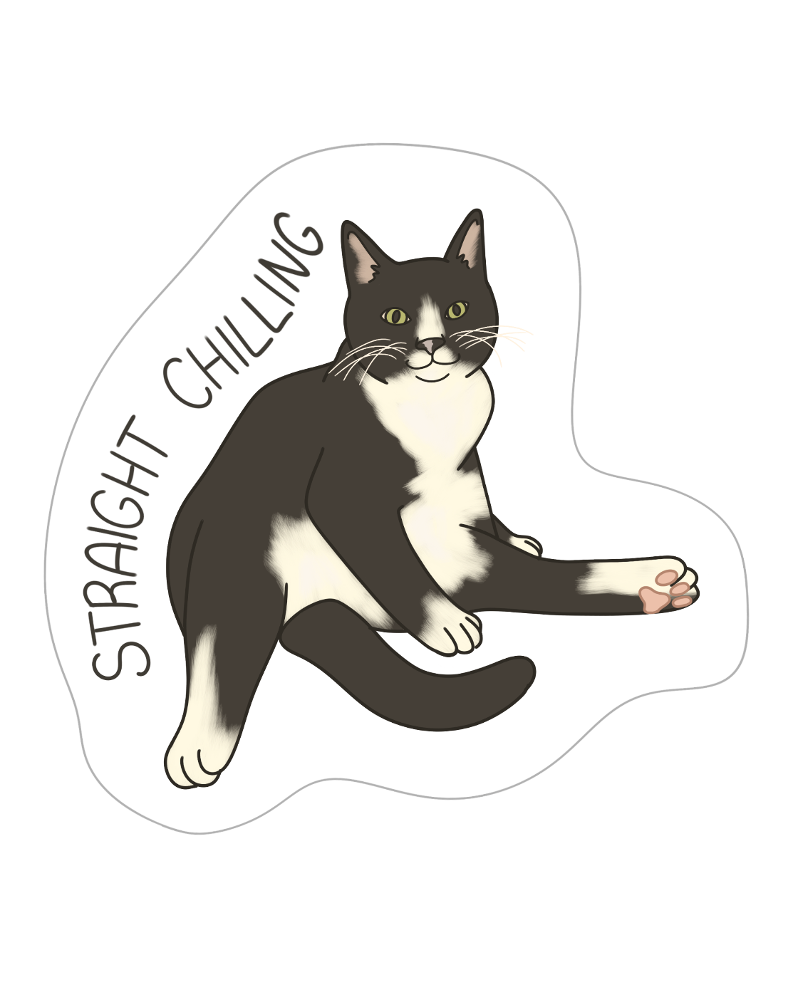'Straight Chilling' Vinyl Sticker