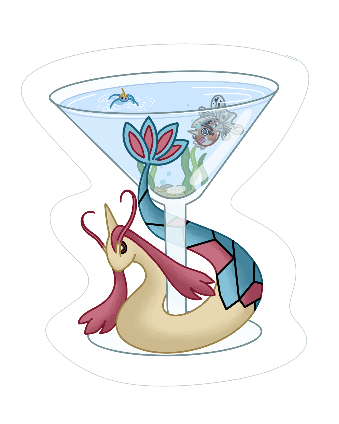 Pokemon Martini (Water Type) Vinyl Sticker