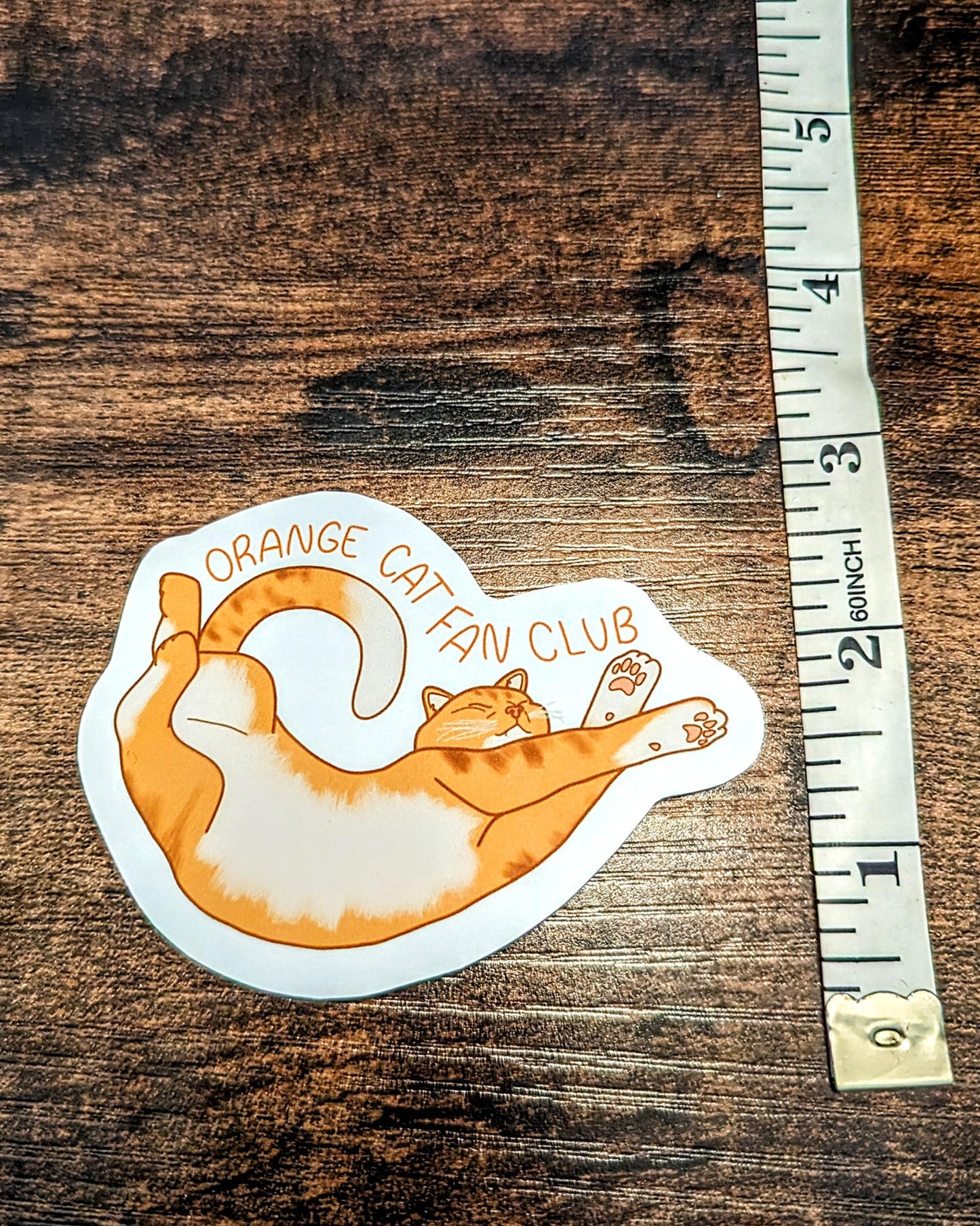 'Orange Cat Fan Club' Vinyl Sticker