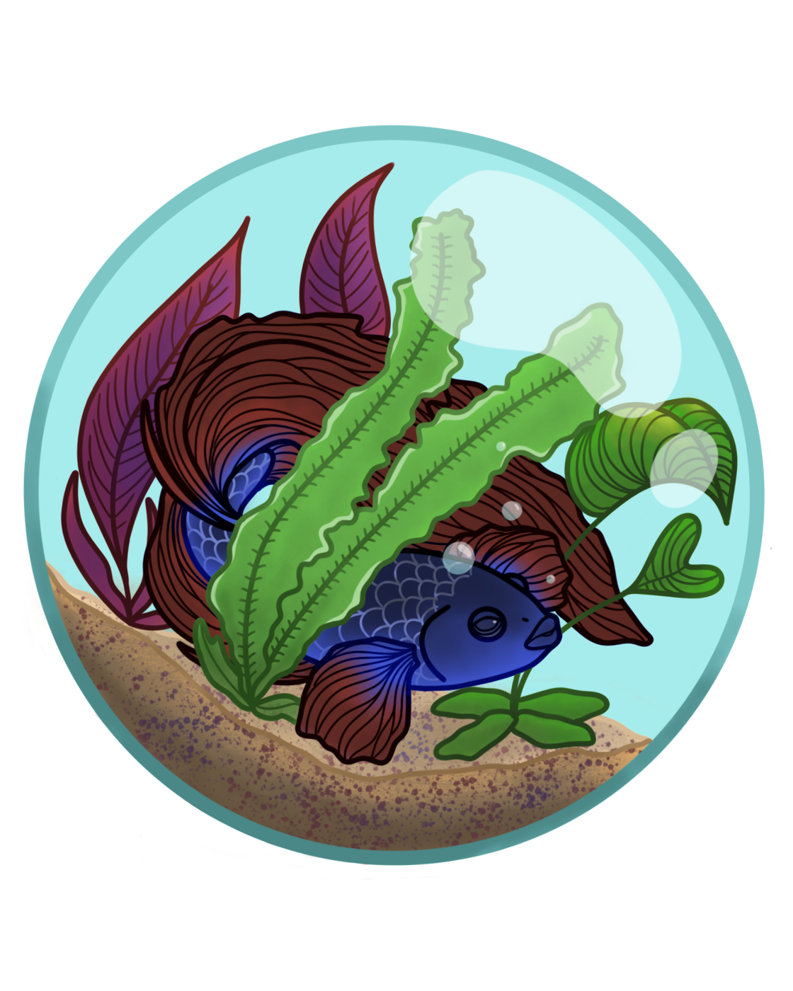 Betta Bubble Pinback Button