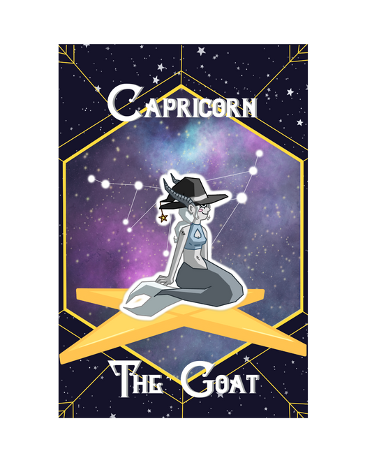 'Capricorn' Zodiac Witch Vinyl Sticker