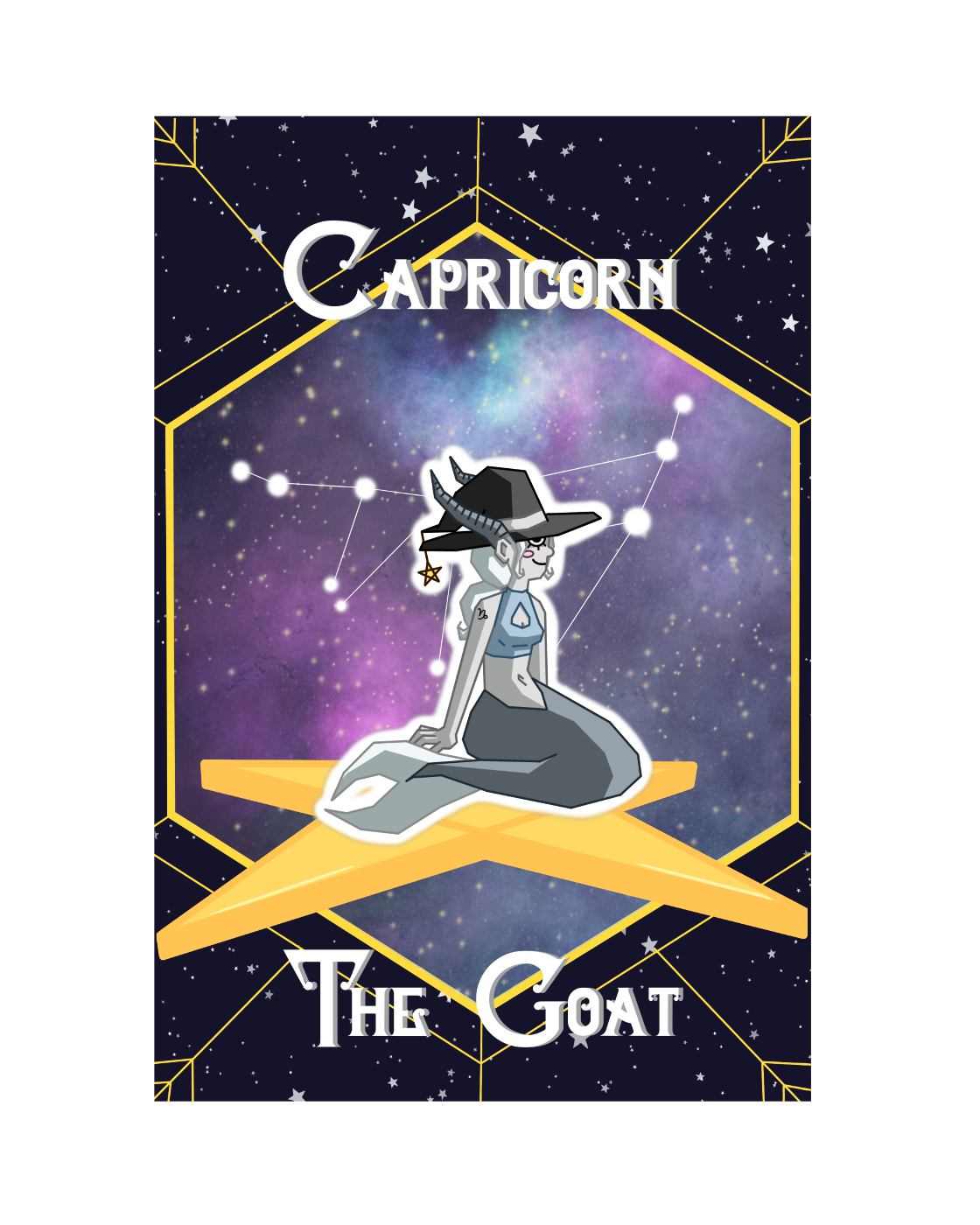 'Capricorn' Zodiac Witch Print
