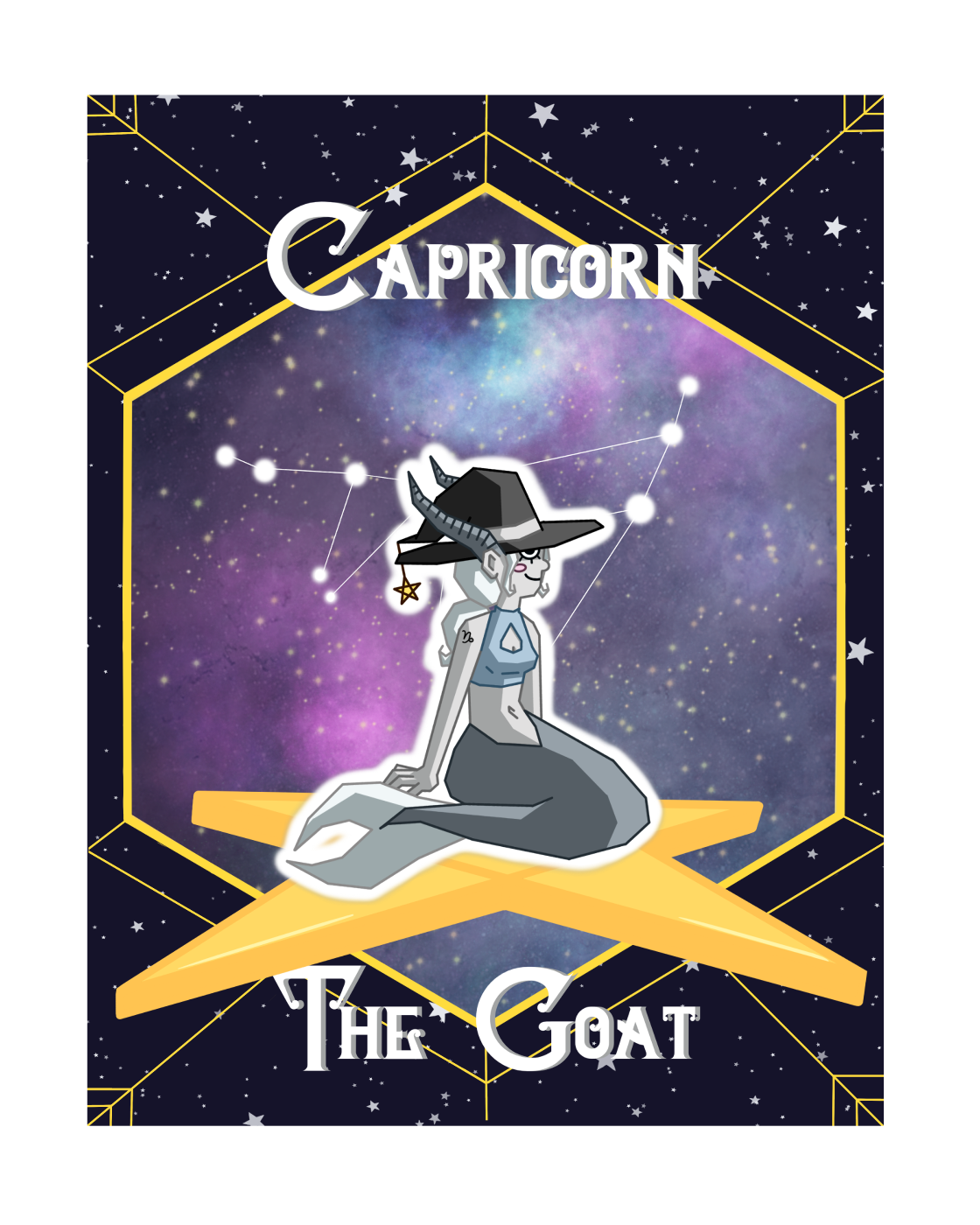'Capricorn' Zodiac Witch Print