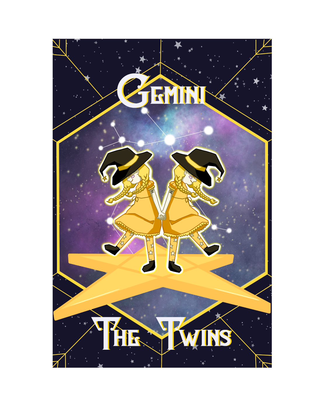 'Gemini' Zodiac Witch Print