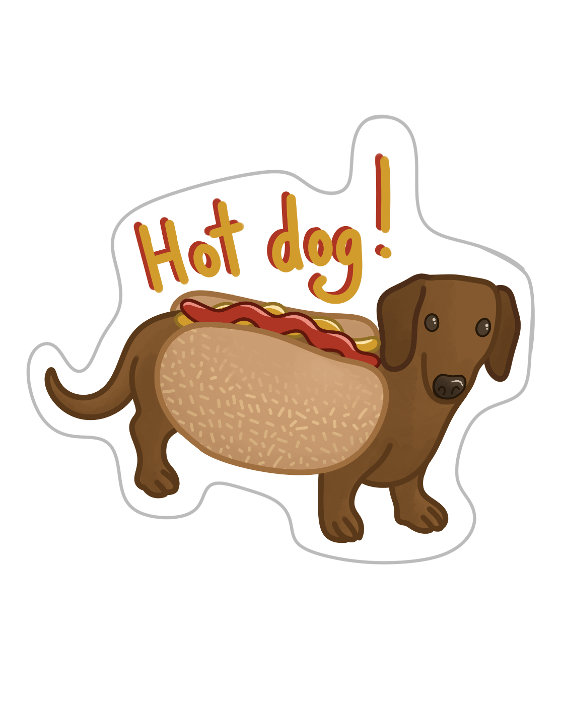 'Hot Dog!' Vinyl Sticker