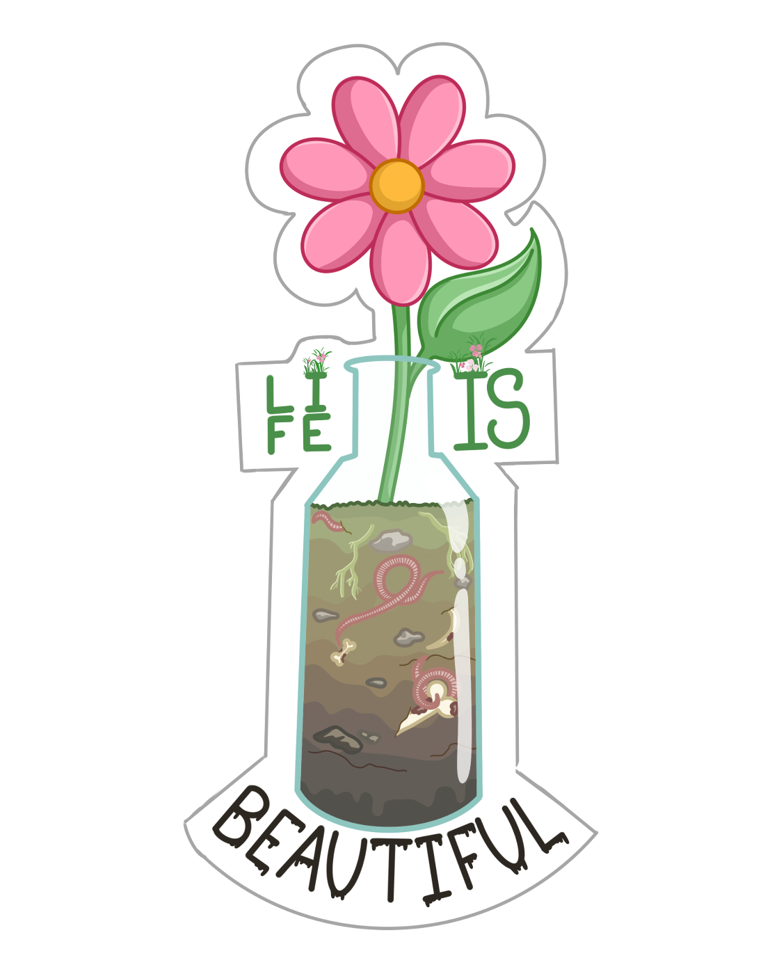 'Life is Beautiful' Vinyl Sticker