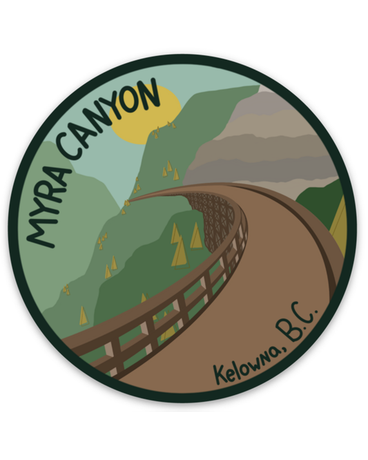 'Myra Canyon' Circle Vinyl Sticker