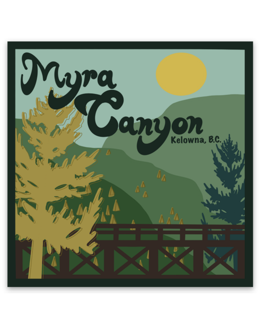 'Myra Canyon' Square Vinyl Sticker