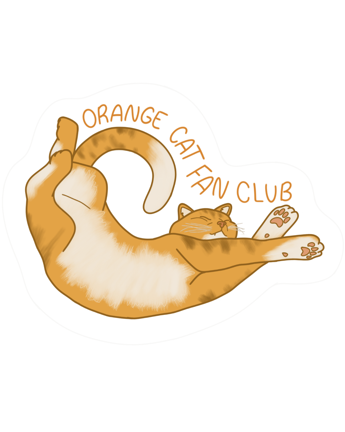 'Orange Cat Fan Club' Vinyl Sticker