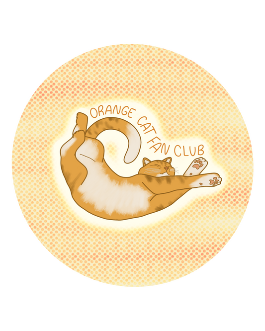 'Orange Cat Fan Club' Pinback Button