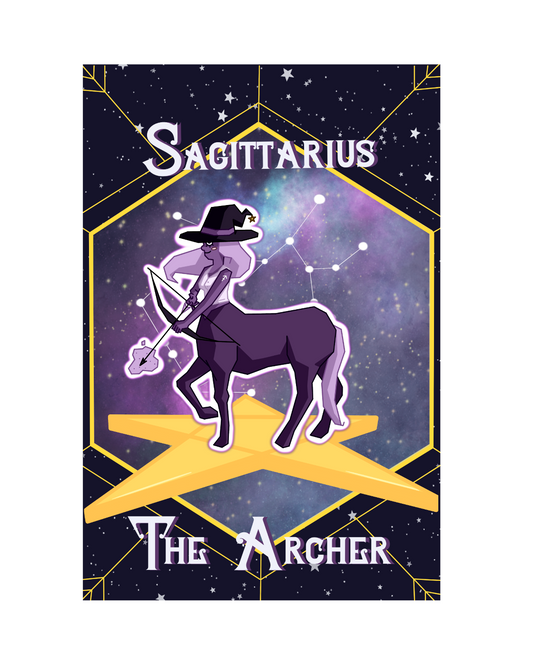 'Sagittarius' Zodiac Witch Print