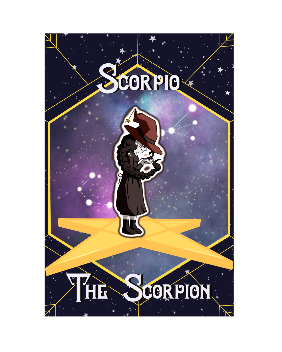 'Scorpio' Zodiac Witch Vinyl Sticker