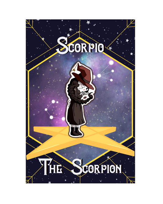 'Scorpio' Zodiac Witch Vinyl Sticker