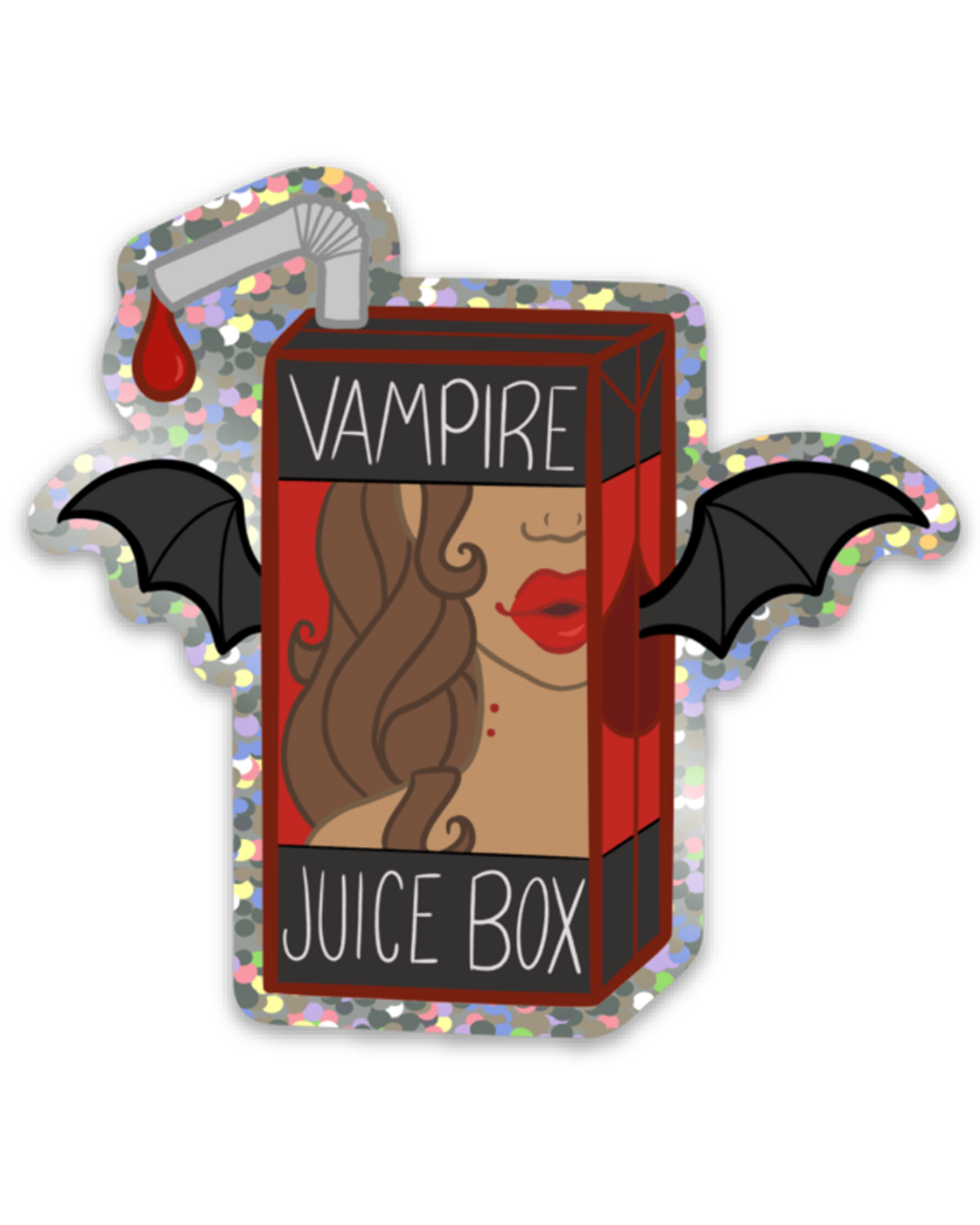 'Vampire Juicebox' Glitter Vinyl Sticker