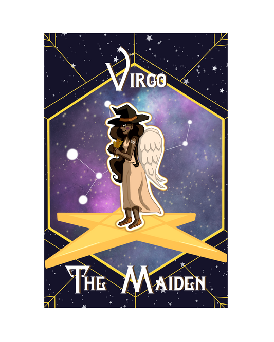 'Virgo' Zodiac Witch Vinyl Sticker